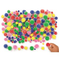 Glitter Pom-Poms-300 Piece Class Pack