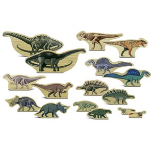Personnages en bois de dinosaures