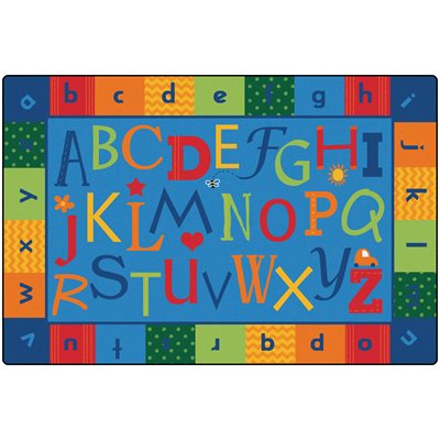 Alphabet autour du tapis d'alphabétisation