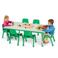 30 X 60" Rectangular Kids Colours Adjustable Table-Green