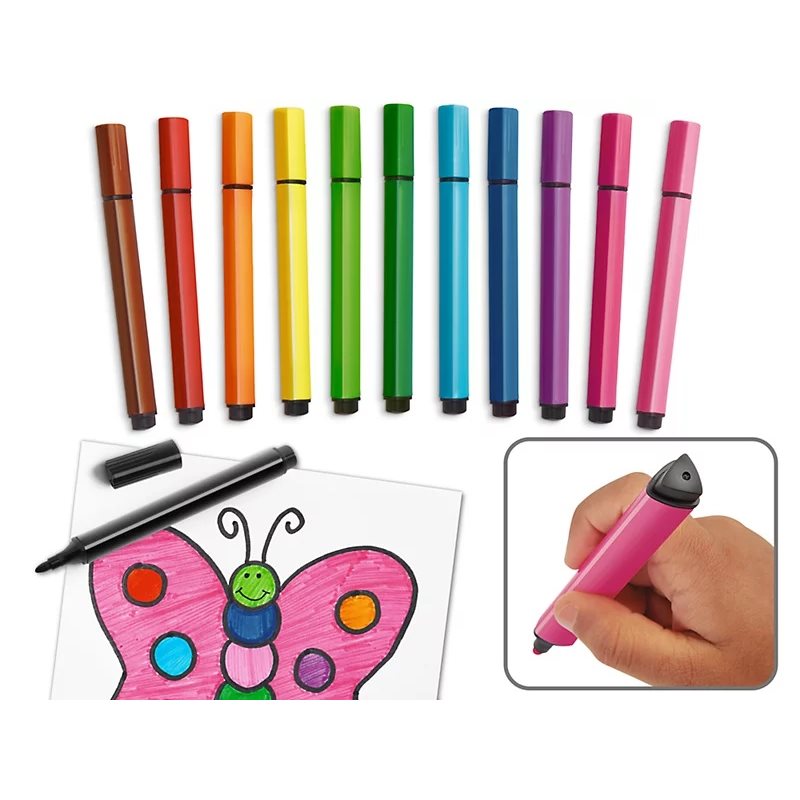 Easy-Grip Triangular Markers - Set of 12 Packs