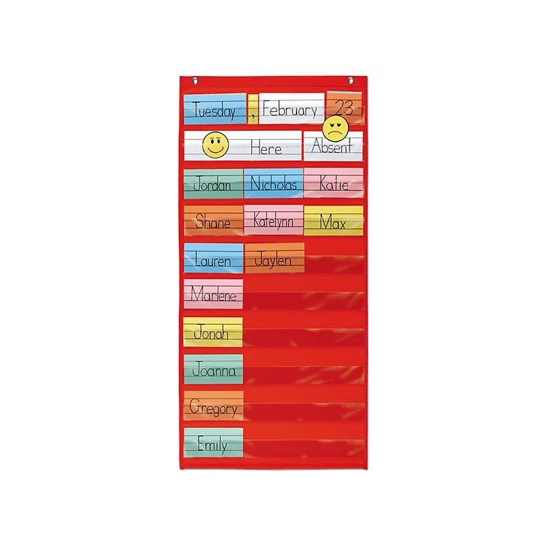 Space-Saver Pocket Chart - Red