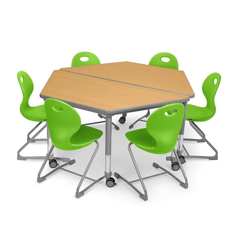 Flex-Space Ergo Chair Trapezoid Table Zone-Green