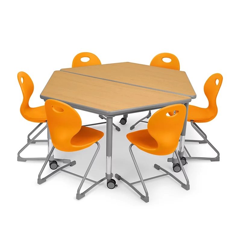 Flex-Space Ergo Chair Trapezoid Table Zone-Orange