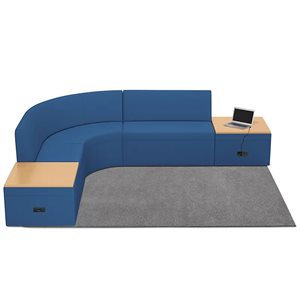 Flex-Space Comfy Couch Powered Table Zone-Midnight Blue