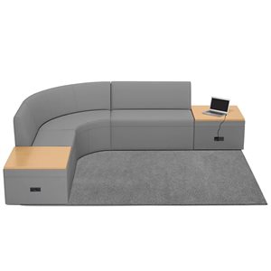 Flex-Space Comfy Couch Powered Table Zone-Slate Grey