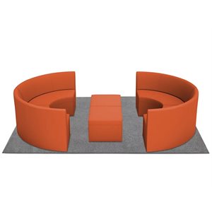 Flex-Space Comfy Curved Couch Gathering Zone-Autumn Orange