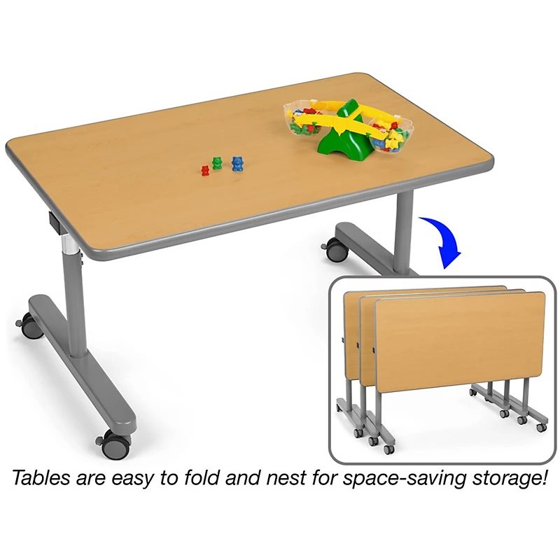 Flex-Space 30X60 Mobile Flip & Nest Tables - Érable Moderne