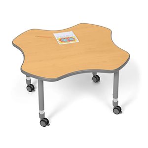 Flex-Space Mobile Clover Table - Modern Maple